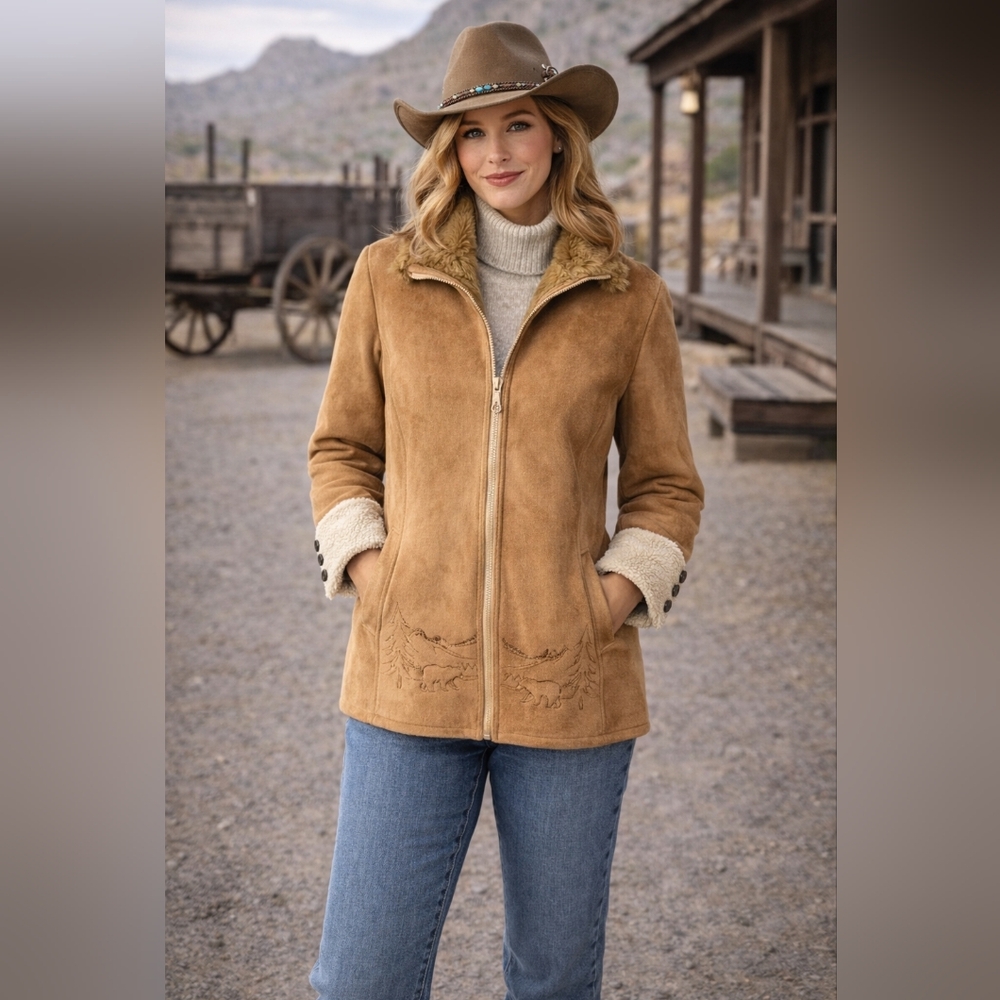 Northern Lifestyles Canada Faux Leather Suede Full Zip Jacket